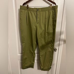 Men’s H&M Green Regular Fit Cropped Trousers Size XXL NWT
